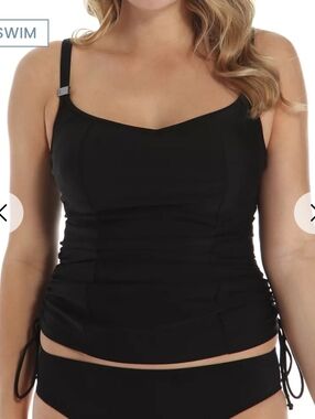 Panache Swim Anya Tankini Swim Top Black. Size 38D.